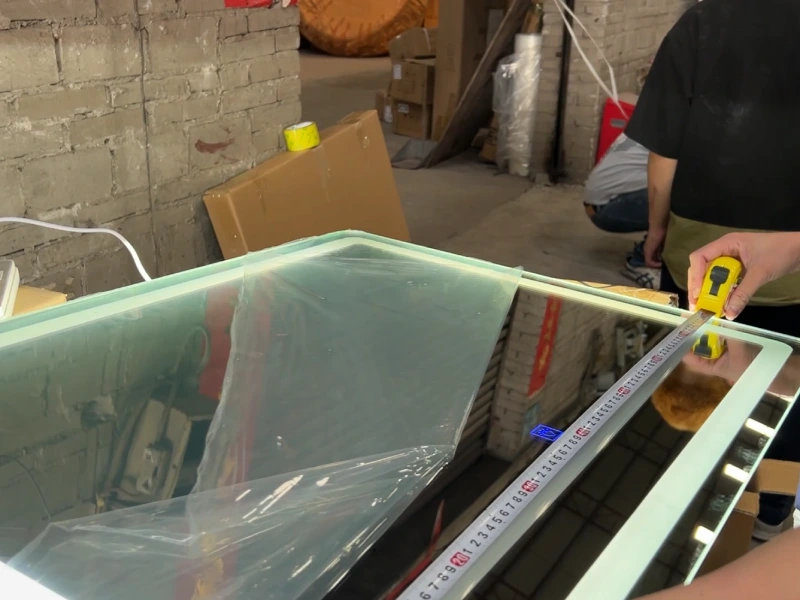 Bathroom mirror and glass size check before shipment
