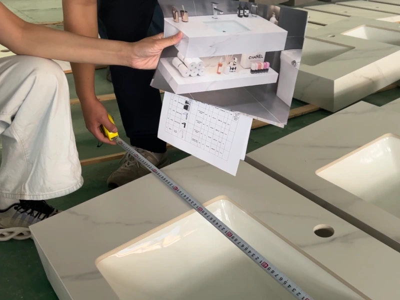Bathroom vanity size and drawing check before shipment