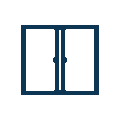 Aluminum swing door opening animation