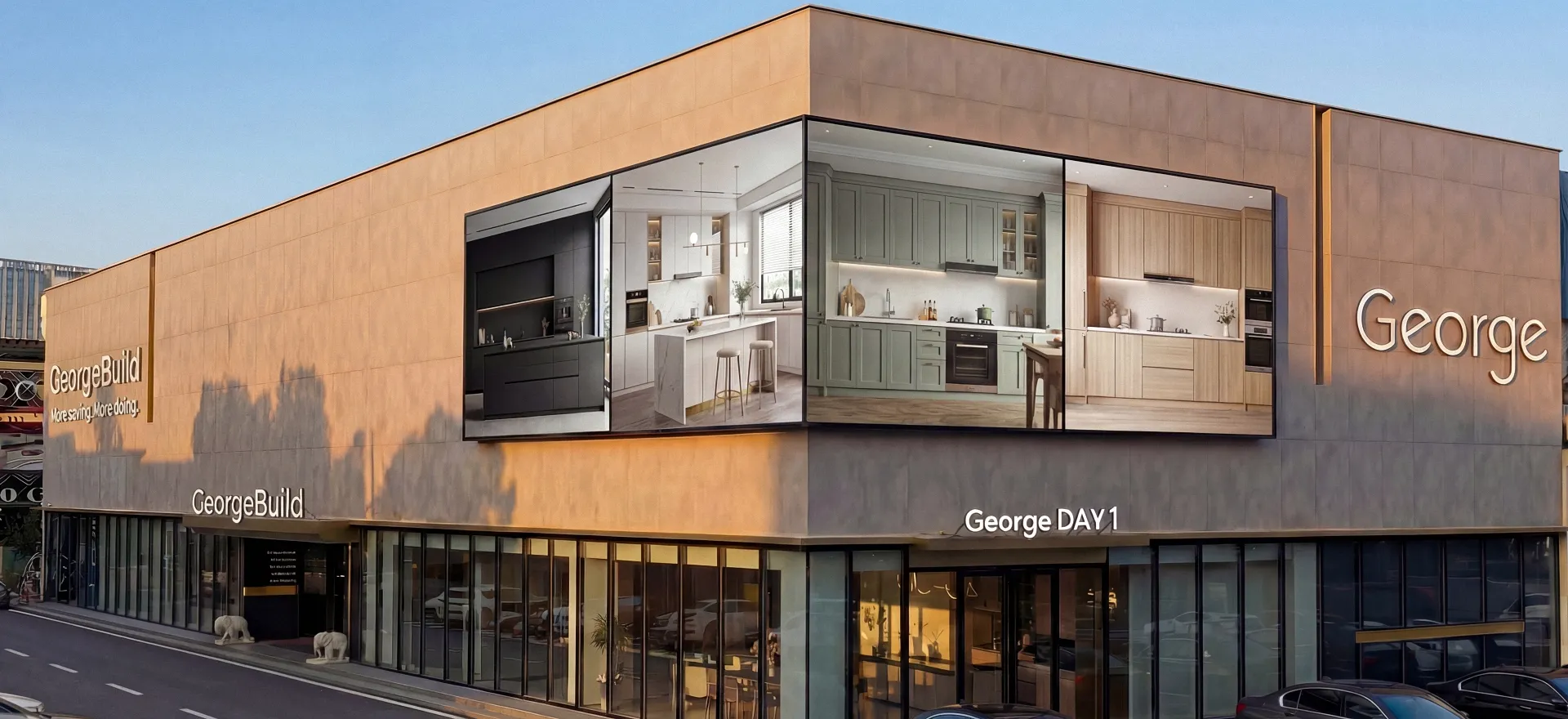 George Group showroom building with full kitchen and home product displays