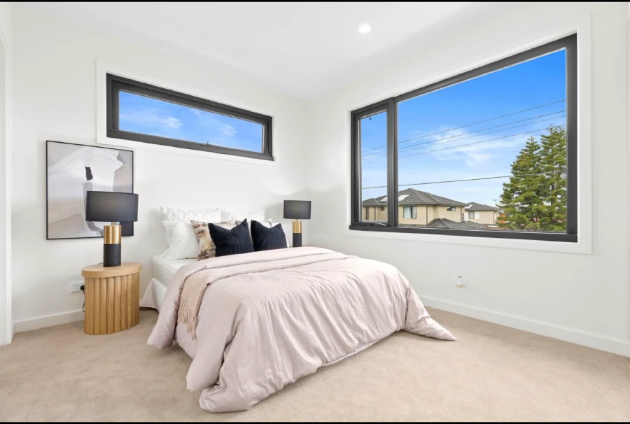 Bedroom window and interior finish reference in an Australia private villa