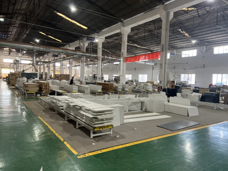 Cabinet factory workshop with panels prepared for production at George Group China
