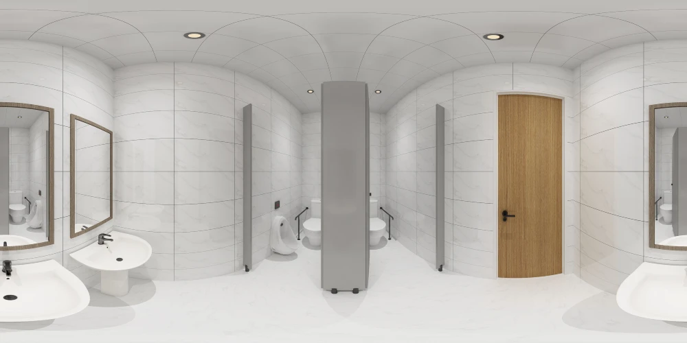 Senegal hospital accessible bathroom interior reference view