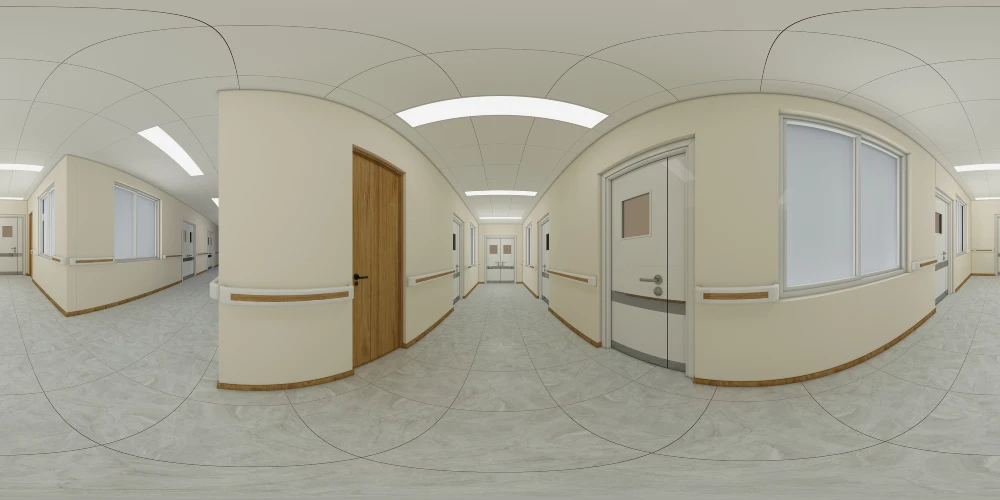 Senegal hospital corridor interior reference view
